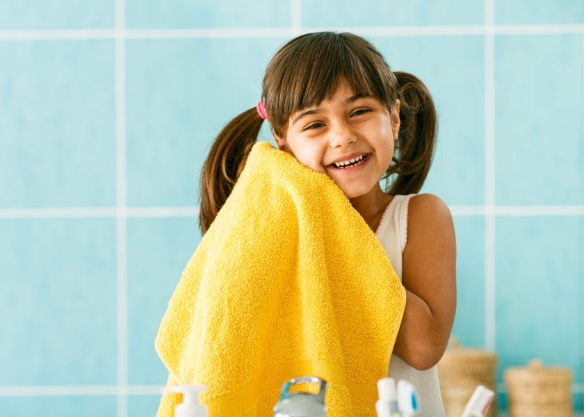 Washing face daily morning routine